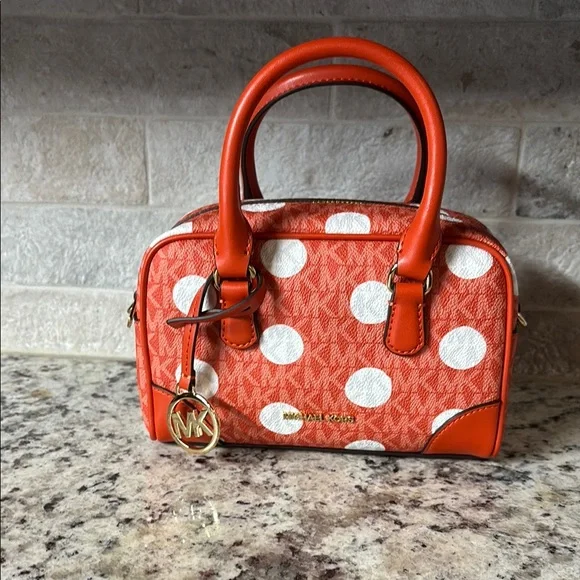 Michael Kors Red and White Polka Dot Satchel - Picture 1 of 3